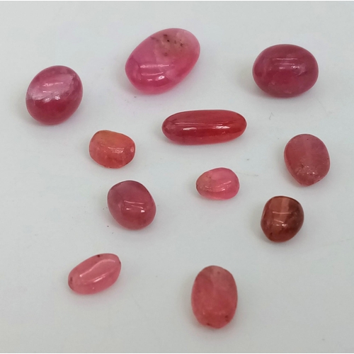 1121 - A 37.60ct Ruby Gemstones Lot of 11 Pieces. Oval Shapes.