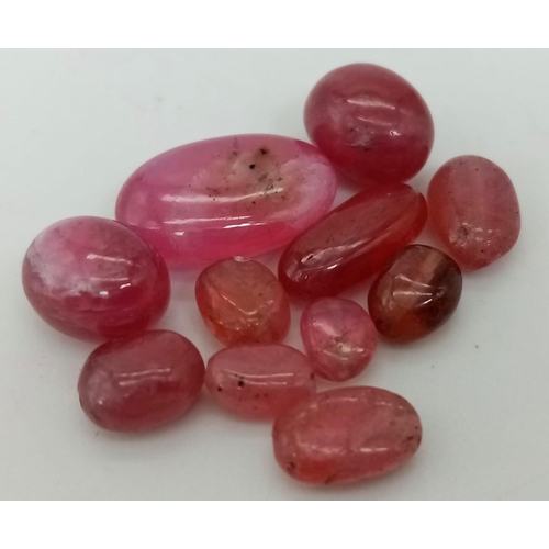 1121 - A 37.60ct Ruby Gemstones Lot of 11 Pieces. Oval Shapes.