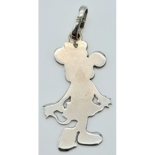 158 - A 14K WHITE GOLD MINNIE MOUSE PENDANT. TOTAL WEIGHT 1.3G