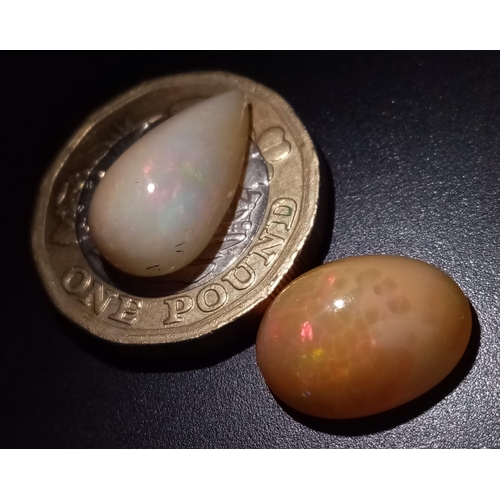 764 - A Lot of 4.45Ct Pear cut Ethiopia Origin White Fire Opal & 5.15 Ct Oval White Fire Opal. GLI Certifi... 