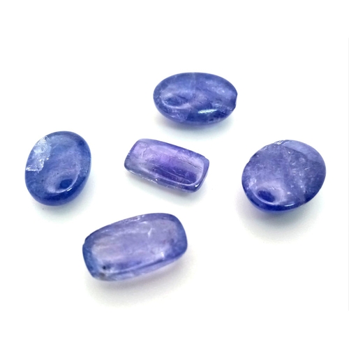 721 - A 23ct AAA Quality Cabochon Tanzanite Gemstones Lot of 5 Pieces.