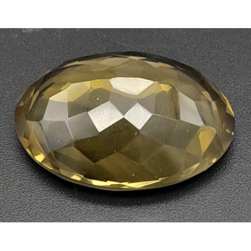 734 - A 40.90Ct Faceted Smoky Quartz in Oval Shape. GLI Certified