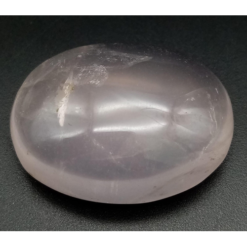 629 - A 65.45Ct Oval Cabochon Rose Quartz.  GLI Certified.