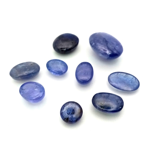 657 - A lot of 24.95Ct Oval Cabochon Tanzanite. Various size.