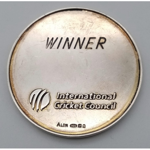 248 - STELING SILVER, ICC INTERNATIONAL CRICKET COUNCIL 'CHAMPIONS' TROPHY, SRI LANKA 2002 WINNERS MEDAL.
... 