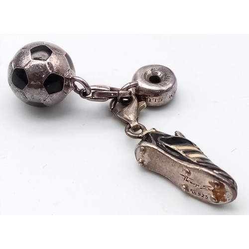 358 - STERLING SILVER THOMAS SABO CHARM CLUB FOOTBALL  HANGING CHARM. 
SIZE: 1CM
WEIGHT: 11G

SC 8053