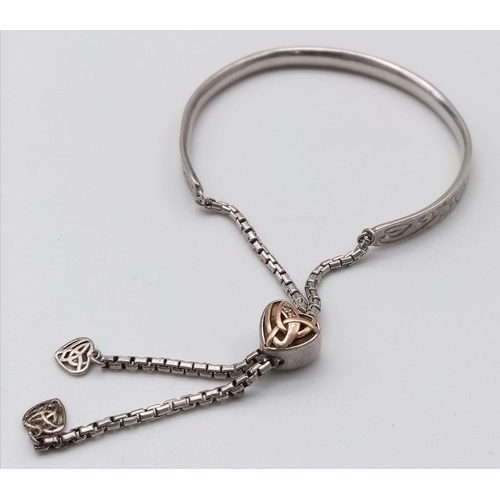 55 - A vintage 925 silver Clogau adjustable bangle. Total weight 16.35G. Please see photos for details.