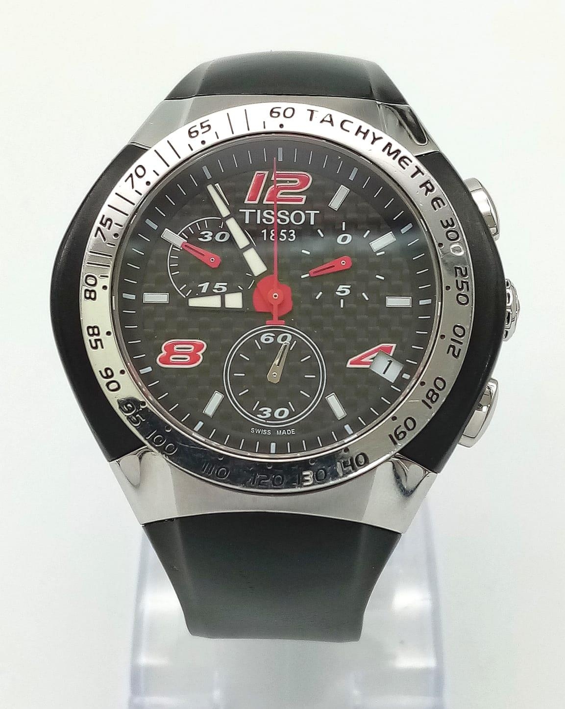 A Tissot Nascar Quartz Gents Chronograph Watch. Original black