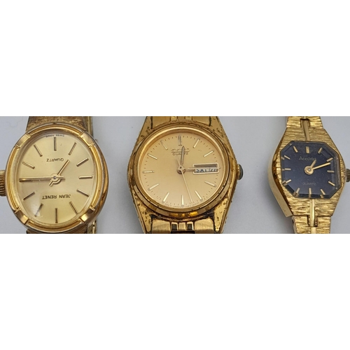 1112 - A parcel of Three Vintage Ladies Watches.
Including a Seiko, Acurist and a Jean Renet.
Varying degre... 