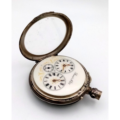 1119 - A beautiful early 1900's, BREVET French Pocket Watch.
Stamped 800 SILVER and weighs 95.5g
Face, glas... 