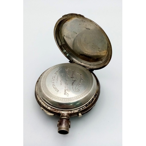 1119 - A beautiful early 1900's, BREVET French Pocket Watch.
Stamped 800 SILVER and weighs 95.5g
Face, glas... 