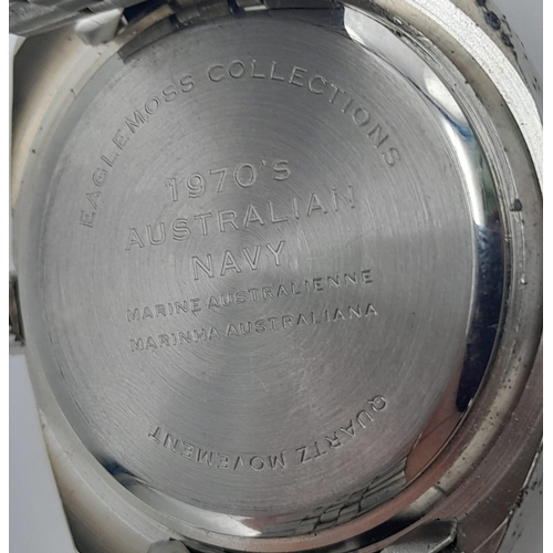 1127 - An Unworn, Boxed, 1970’s Australian Navy Military Homage Quartz Divers Watch. 50mm Including Crown. ... 