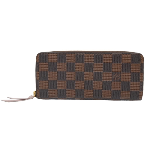 142 - A Louis Vuitton Clemence Wallet. Checked canvas exterior. Zipped and open compartment interior. Come... 