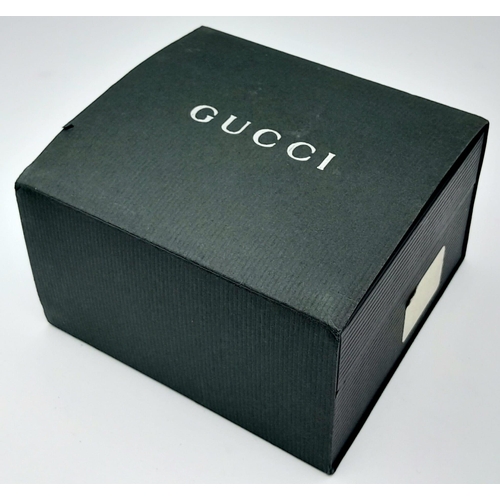 156 - A Genuine, Very Good Condition, Gold Tone Gucci Watch with Full Boxes & Papers. 37mm Including Crown... 