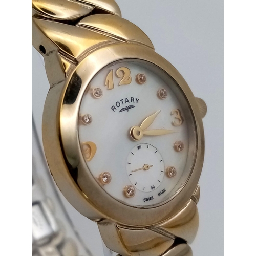 285 - An Excellent Condition Ladies Gold Tone Rotary Second Subsidiary Dial Watch. 28mm Including Crown. F... 