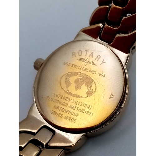 285 - An Excellent Condition Ladies Gold Tone Rotary Second Subsidiary Dial Watch. 28mm Including Crown. F... 