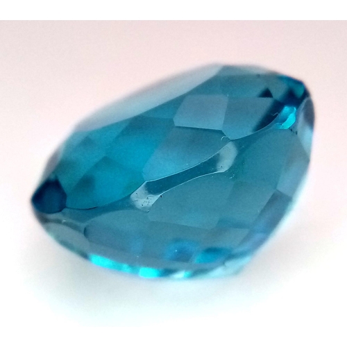 337 - A Beautiful 38ct Ice-Blue Round Cut Aquamarine Gemstone. Well-faceted with a trillion base. No visib... 