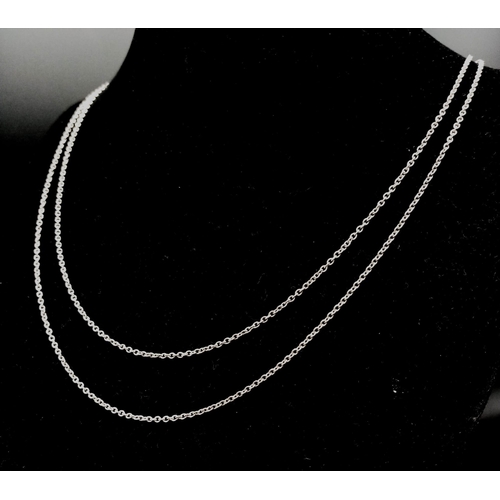 4 - A PLATINUM DOUBLE ROW NECKLACE 9.7G 48.5cm length

(5994)