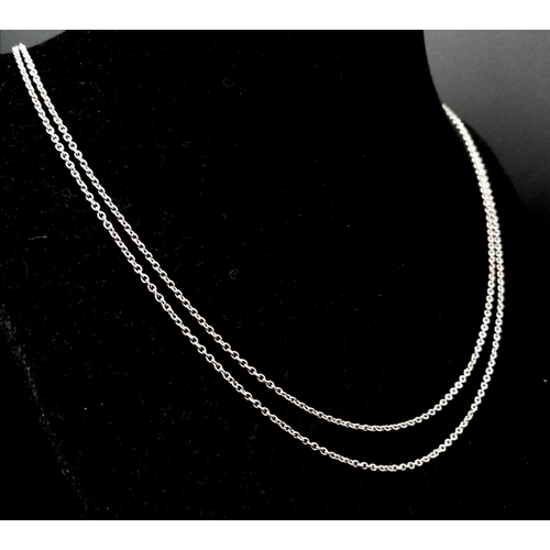 4 - A PLATINUM DOUBLE ROW NECKLACE 9.7G 48.5cm length

(5994)