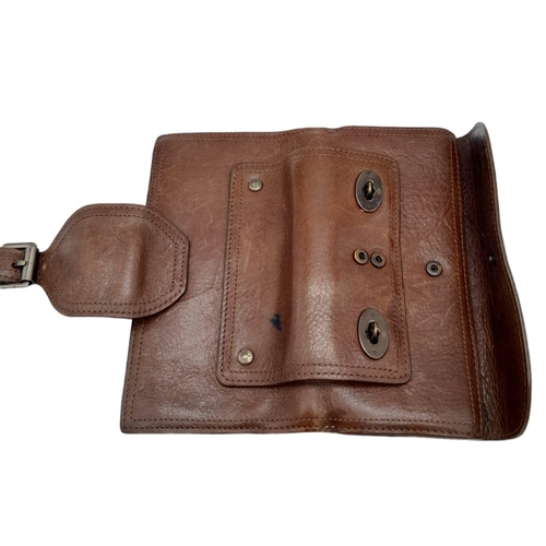 537 - A Brown Leather Mulberry Wallet. Exterior Fancy Buckle fastener. Plenty of interior space. 18cm x 10... 