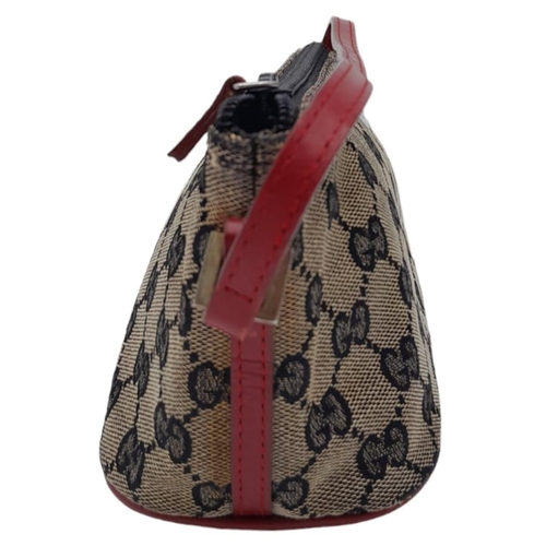 557 - A Gucci Monogram Hobo Cloth Mini Bag. 24cm by 11cm. In good condition but please see photos. Ref: 15... 