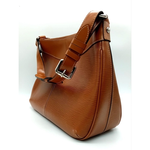 639 - A Camel Brown Louis Vuitton Shoulder Bag. Epi leather exterior with zipped compartment. Light brown ... 