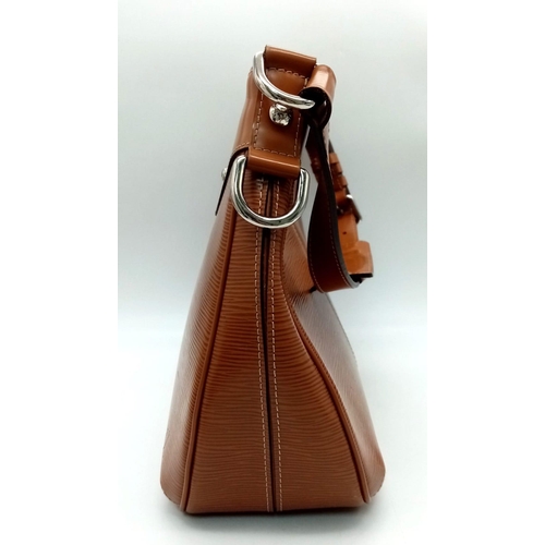 639 - A Camel Brown Louis Vuitton Shoulder Bag. Epi leather exterior with zipped compartment. Light brown ... 