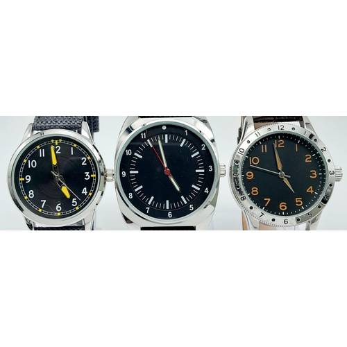 741 - A Parcel of Three Unworn Military Homage Watches Comprising; 1) 1980’s Russian Pilot (42mm), 2) 1960... 