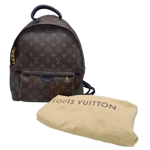 93 - A Louis Vuitton Palm Springs Backpack. LV monogram canvas exterior with a zipped compartment and pad... 