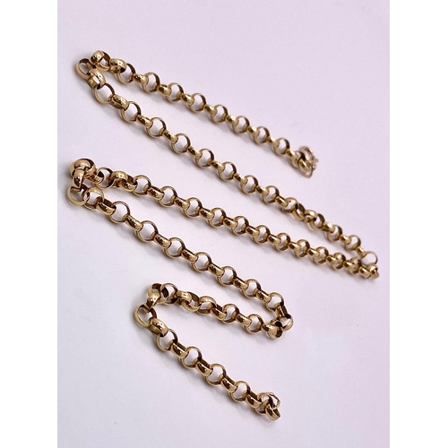 212 - A Classic 9k Yellow Gold Belcher Link Chain/Necklace. 46cm length. 12.2g weight.