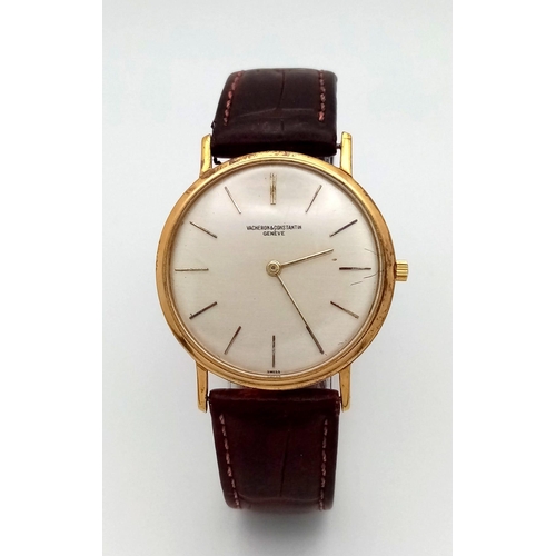 1 - A Rare Vintage Ultra-Thin 18K Gold Vacheron and Constantin Gents Watch. Seventeen jewels, 1003 calib... 