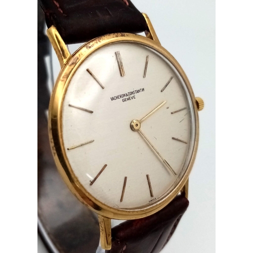 1 - A Rare Vintage Ultra-Thin 18K Gold Vacheron and Constantin Gents Watch. Seventeen jewels, 1003 calib... 