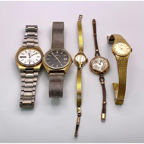 1126 - A Mixture of Five Seiko Watches - As Found.