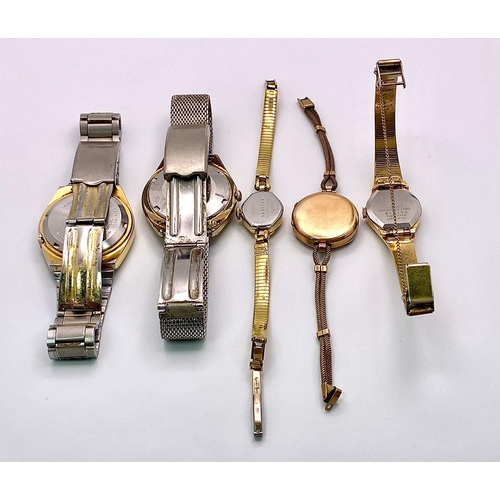 A Mixture of Five Seiko Watches - As Found.