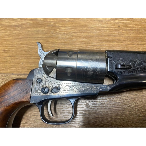 542 - A Deactivated Brocock Army Conversion Revolver. Two tone finish with decorative engraved action. Lat... 