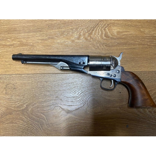 542 - A Deactivated Brocock Army Conversion Revolver. Two tone finish with decorative engraved action. Lat... 