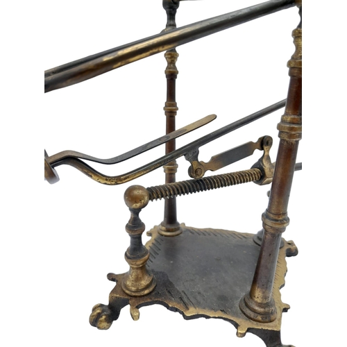 297 - A Wonderful Antique French Mechanical Brass Wine Cradle. Hand-crafted from solid brass on a four-foo... 