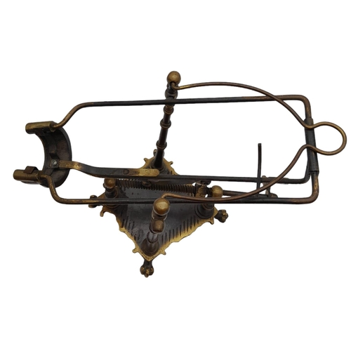 297 - A Wonderful Antique French Mechanical Brass Wine Cradle. Hand-crafted from solid brass on a four-foo... 