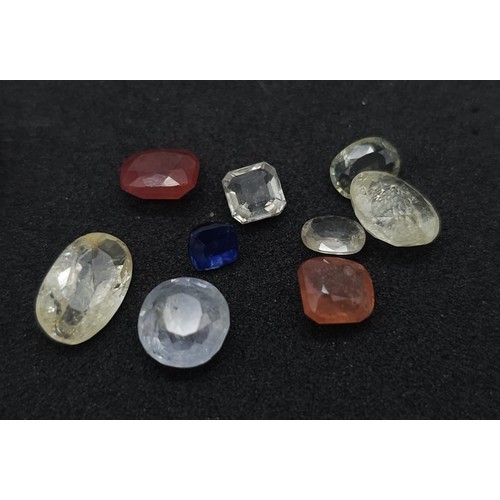 744B - Three Gemstone Lots: A pair of 94.25ct untreated sapphires, 26.45ct peridots and 10.75ct of differen... 