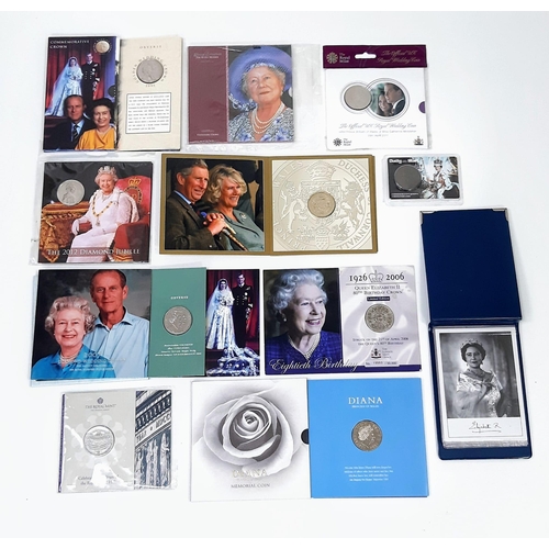 530 - A mixed parcel of Royal Family Minted Commemorative Coins. A whopping 17 coins in total. All sealed.... 