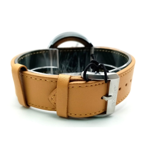 704B - A Verticale Mechanical Top Winder Gents Watch. Brown leather strap. Ceramic skeleton case - 42mm. As... 