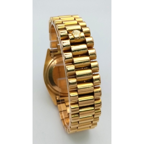 AN 18K GOLD ROLEX OYSTER PERPETUAL DAY-DATE WITH SOLID 18K GOLD STRAP ...