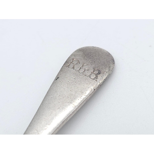 946B - An Antique sterling silver sugar spoon with Full Birmingham hallmarks, 1940 plus a cake knife with f... 