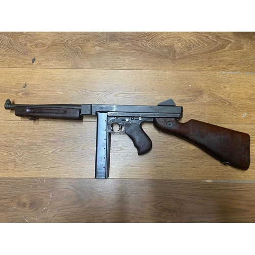 65 - A Deactivated Thompson WW2 Sub Machine Gun. M1A1 model. Moving bolt under spring pressure. Latest EU... 