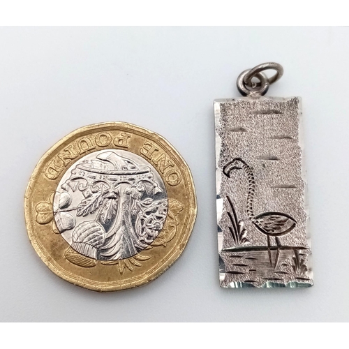 90 - A vintage sterling silver ingot pendant. Full Birmingham hallmarks, 1979. Total weight 7.6.