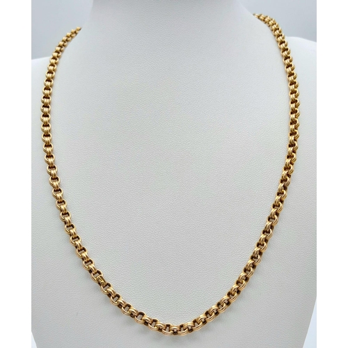 428 - A Vintage 9K Yellow Gold Belcher Chain. 48cm length. 11.65g weight.