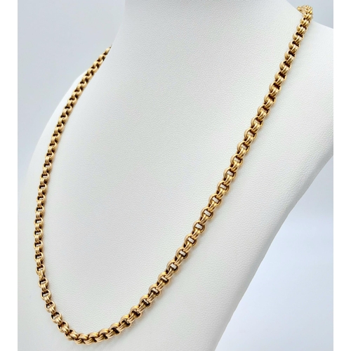 428 - A Vintage 9K Yellow Gold Belcher Chain. 48cm length. 11.65g weight.