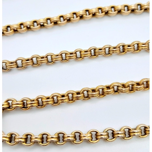 428 - A Vintage 9K Yellow Gold Belcher Chain. 48cm length. 11.65g weight.