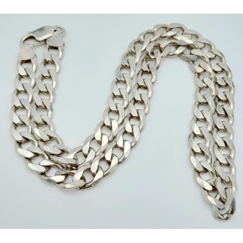 48 - A fabulous 925 silver curb chain. Total weight 48.4G. Total length 48cm.