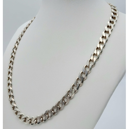 48 - A fabulous 925 silver curb chain. Total weight 48.4G. Total length 48cm.